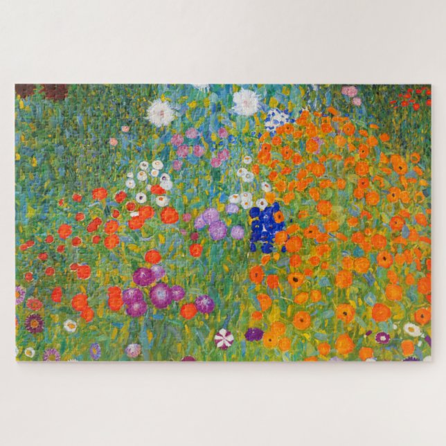 Quebra-cabeça Jardim Flor por Gustav Klimt (Horizontal)