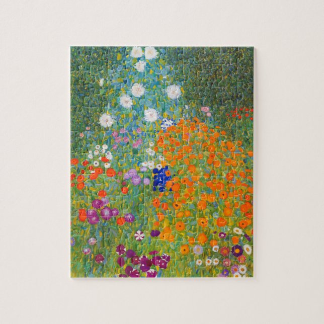 Quebra-cabeça Jardim Flor por Gustav Klimt (Vertical)