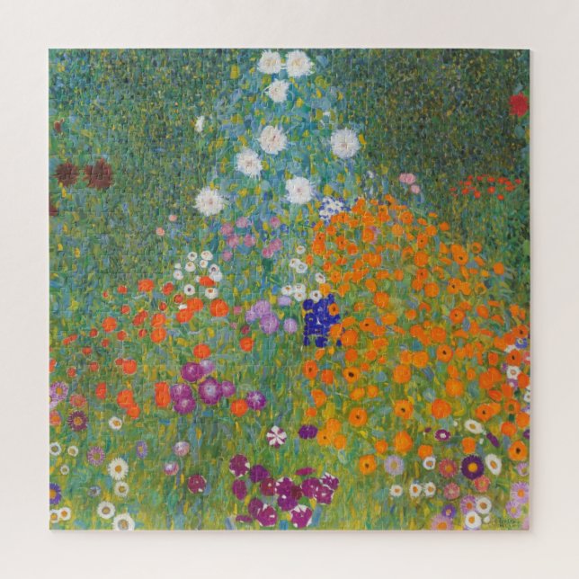 Quebra-cabeça Jardim Flor Vibrante - Gustav Klimt (Vertical)