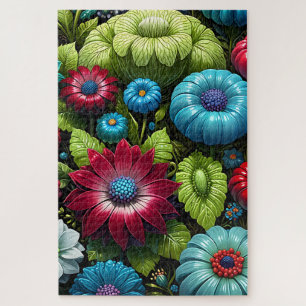 Quebra-cabeça Jardim Floral Fantasia Botânica Vibrante