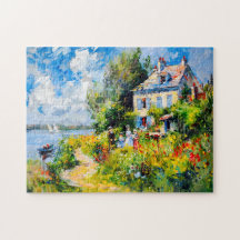 Jardim Impressionista à Beira do Lago com Flora em