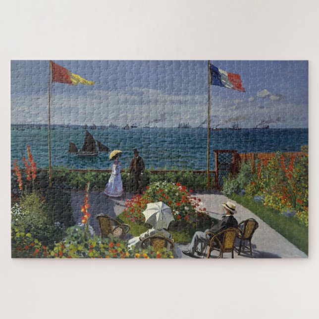 Quebra-cabeça Jardim Monet na Pintura Sainte-Adresse (Horizontal)