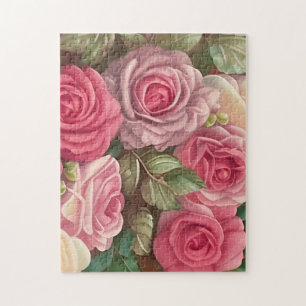 Quebra-cabeça Jardim Rosa vitoriano - Sangue rosa Pastel