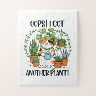 Quebra-cabeça Jardinagem Plantio Gato Oops Peguei Outra Planta