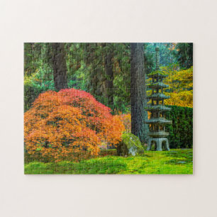 Quebra-cabeça Jardins Japoneses no Outono em Portland, Oregon