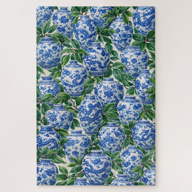Quebra-cabeça Jarra de Gengibre em Porcelana Azul Chinesa (Vertical)