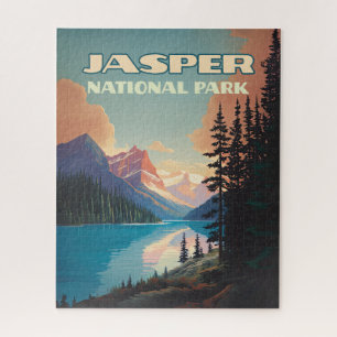 Quebra-cabeça Jasper National Park Alberta Canada Rockies Retro
