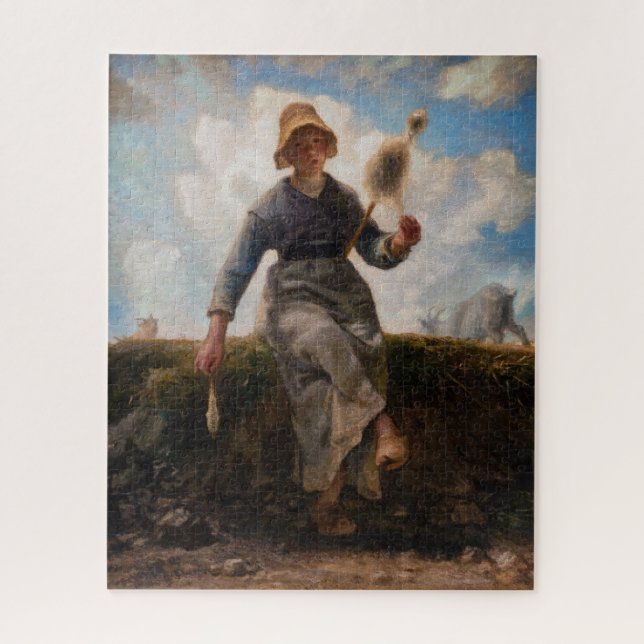 Quebra-cabeça Jean-Francois Millet - The Spinner Girl (Vertical)