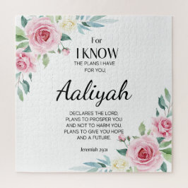Quebra-cabeça Jeremiah 29:11 Rosa Rosa Personalize