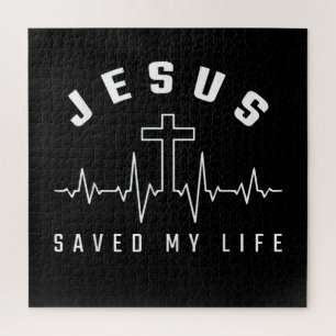 Quebra-cabeça Jesus ama  Jesus Salvou Minha Vida Cruzando Crist