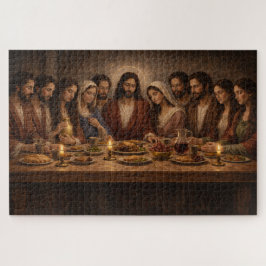 Quebra-cabeça Jesus com Família e Maria Madalena na Última Ceia