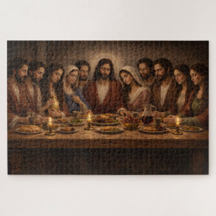 Quebra-cabeça Jesus com Família e Maria Madalena na Última Ceia
