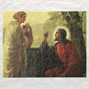 Quebra-cabeça Jesus Cristo e o bom samaritano no poço
