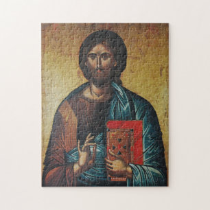 Quebra-cabeça Jesus Cristo Segurando o Ícone Ortodoxo dos Evange