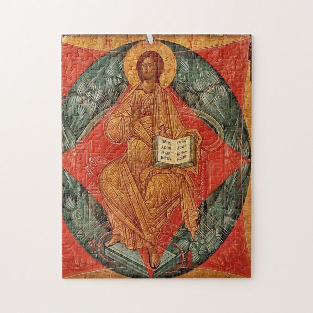 Quebra-cabeça Jesus Cristo Segurando o Ícone Ortodoxo dos Evange (Vertical)