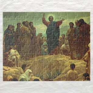 Quebra-cabeça Jesus Cristo Sermão no Monte, Religião Vintage