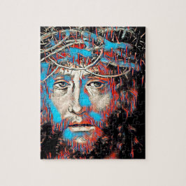 Quebra-cabeça Jesus Cristo Vestindo pintura Thorn Crown Abstrato