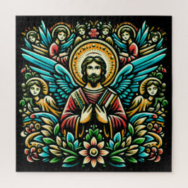 Quebra-cabeça Jesus e Oito Anjos