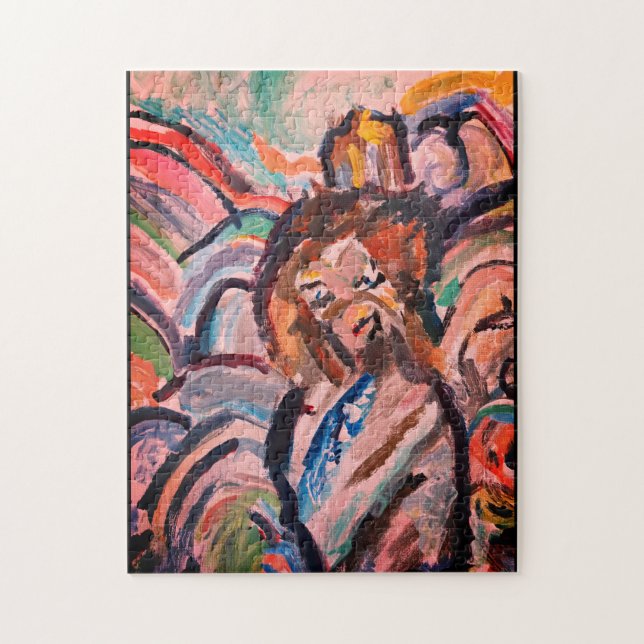 Quebra-cabeça Jesus na caixa de madeira do céu (Vertical)