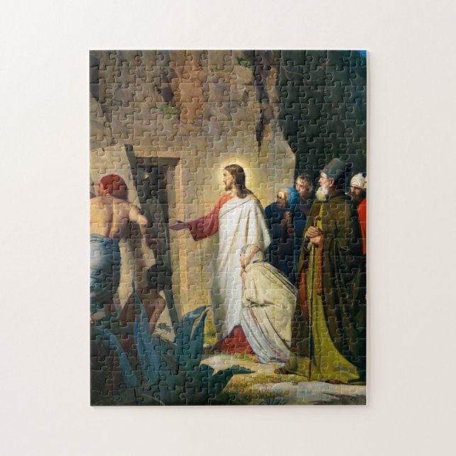 Quebra-cabeça Jesus Raising de Lazarus por Carl Bloch (Vertical)