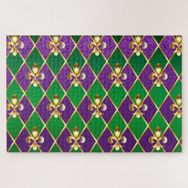 Quebra-cabeça Jewelry Background Mardi Gras (Horizontal)