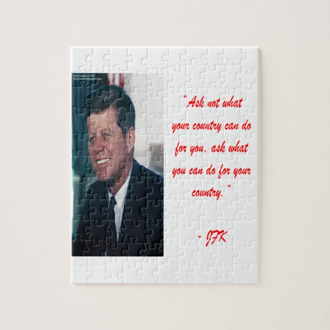 Quebra-cabeça JFK & Citação Peçam Não (Vertical)