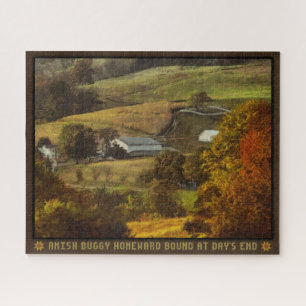 Quebra-cabeça Jigsaw Amish Buggy Homeward Bound no fim do dia
