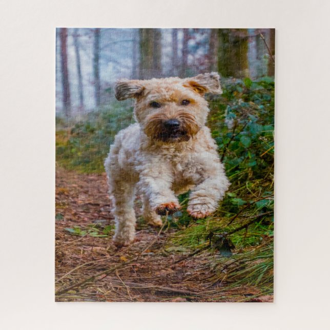 Quebra-cabeça Jigsaw do Cão Terrier Wheaten. (Vertical)