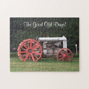 Quebra-cabeça Jigsaw Puzzle Antique Tractor Good Old Days Saying