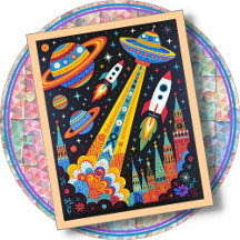 JIGSAW PUZZLE - Retro Space (Great for Beginners!)