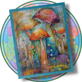 Quebra-cabeça JIGSAW PUZZLE - Whimsical Mushrooms
