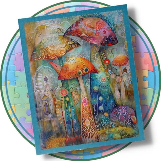 Quebra-cabeça JIGSAW PUZZLE - Whimsical Mushrooms (Criador carregado)
