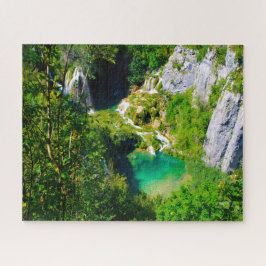 Quebra-cabeça Jigsaws Plitvice laca a Croácia.
