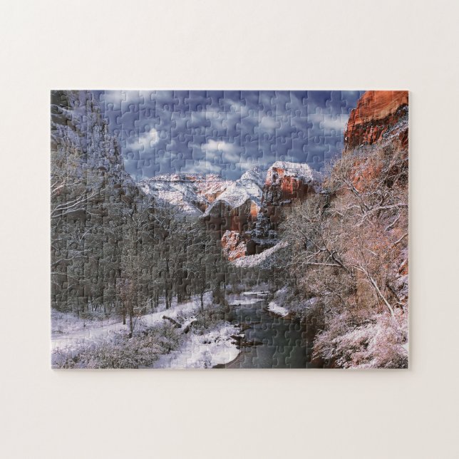 Quebra-cabeça Jigsaws Virgin River Zion National Park Utah. (Horizontal)