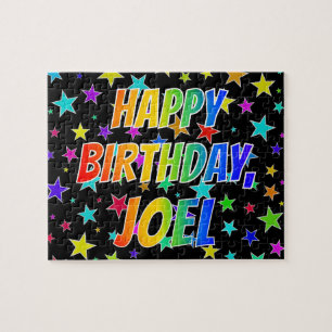 Quebra-cabeça "JOEL" Nome, Diversão "FELIZ ANIVERSÁRIO"