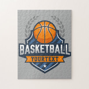 Quebra-cabeça Jogador de Basquete ADICIONE NOME Time Escolar Var