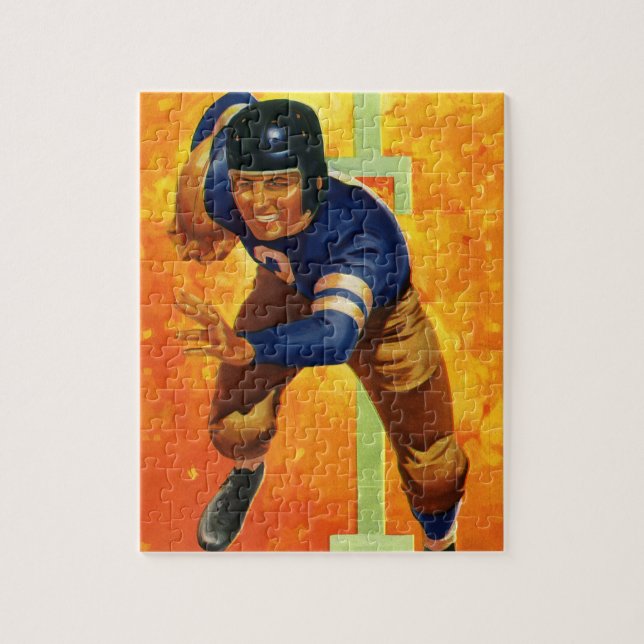 Quebra-cabeça Jogador de futebol americano quarterback correndo  (Vertical)