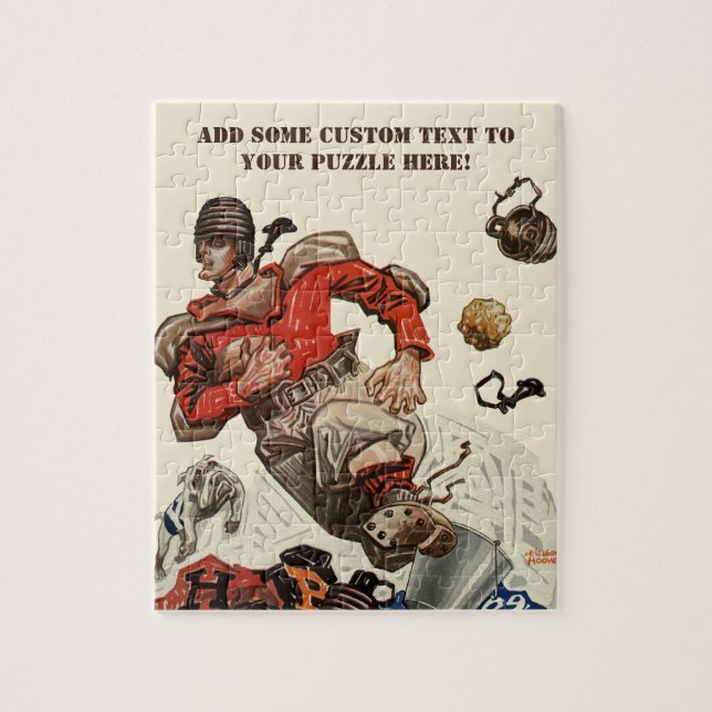 Quebra-cabeça Jogador de futebol americano quarterback correndo  (Vertical)