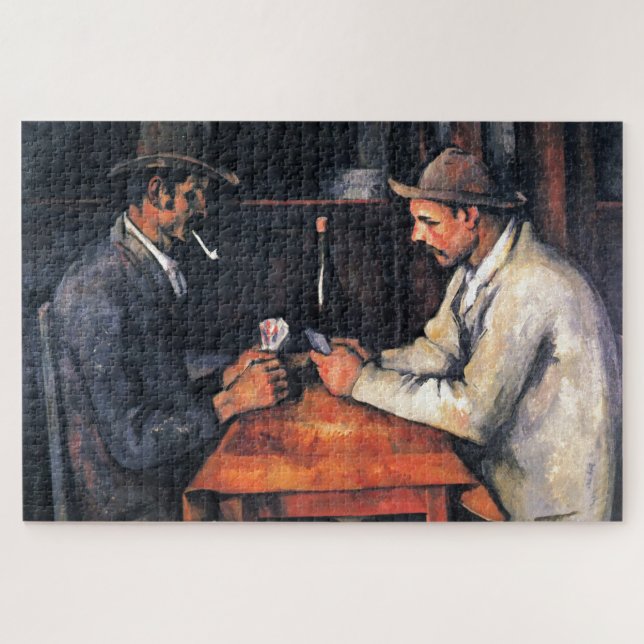Quebra-cabeça Jogadores de Cartão Paul Cezanne Pintura Arte (Horizontal)
