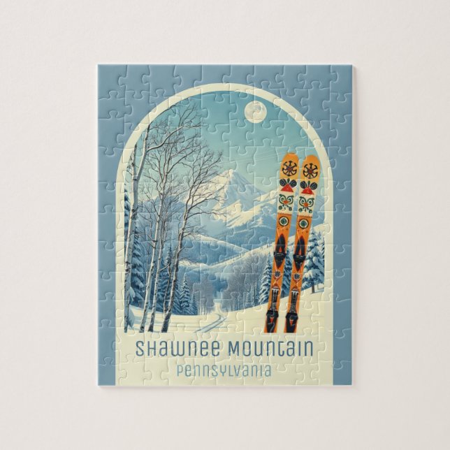 Quebra-cabeça Jogo da Estação de Esqui Shawnee Mountain Pennsylv (Vertical)