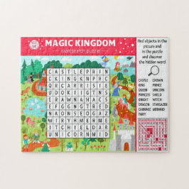 Quebra-cabeça Jogo de caça-palavras do Castelo Mágico para crian
