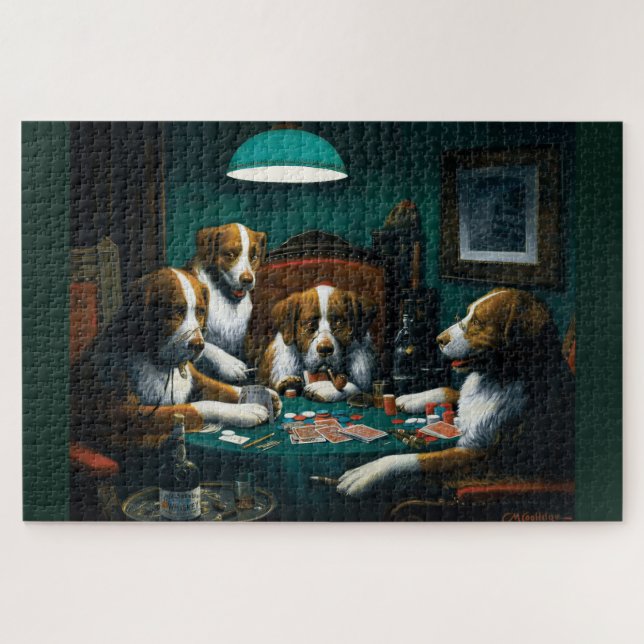 Quebra-cabeça Jogo de Poker de Cães (Horizontal)