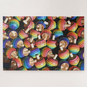 Quebra-cabeça Jogos de diversão do Rainbow Colour Wood Spinning