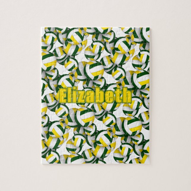 Quebra-cabeça Jogos esportivos de vôlei de ouro verde para rapaz (Vertical)