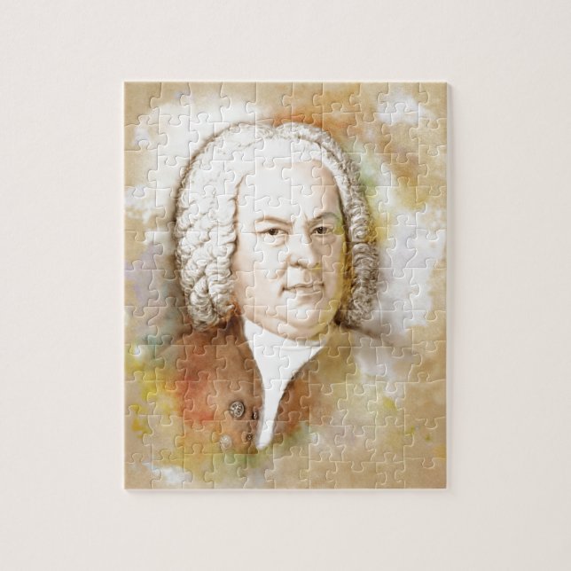 Quebra-cabeça Johann Sebastian Bach Portrait em beige (Vertical)