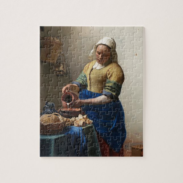 Quebra-cabeça Johannes Vermeer - a pintura do Milkmaid (Vertical)