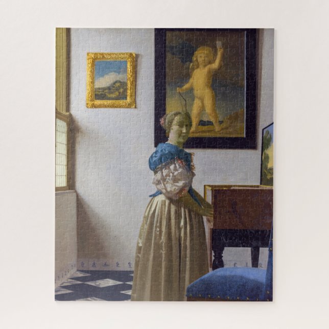 Quebra-cabeça Johannes Vermeer - Dama de pé em uma Virgínia (Vertical)