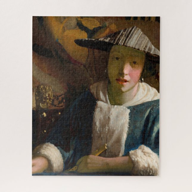 Quebra-cabeça Johannes Vermeer - Garota com flauta (Vertical)