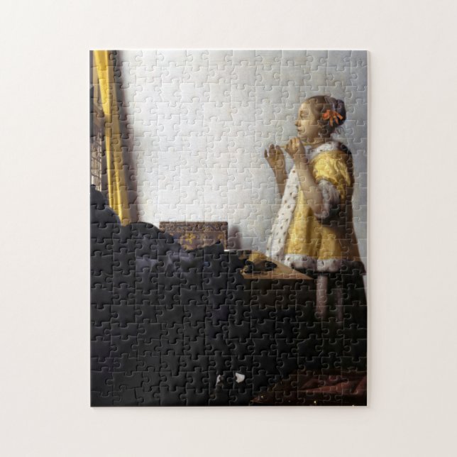 Quebra-cabeça Johannes Vermeer - Jovem Mulher com Colar Pérola (Vertical)