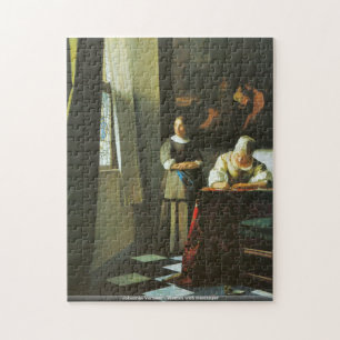 Quebra-cabeça Johannes Vermeer - mulher com mensageiro